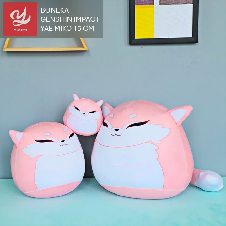 Yuumi Boneka Tidur Wanita Genshin Impact Yae Miko Bantal Mini Mainan Plush Rubah Lucu Bulat - 10A