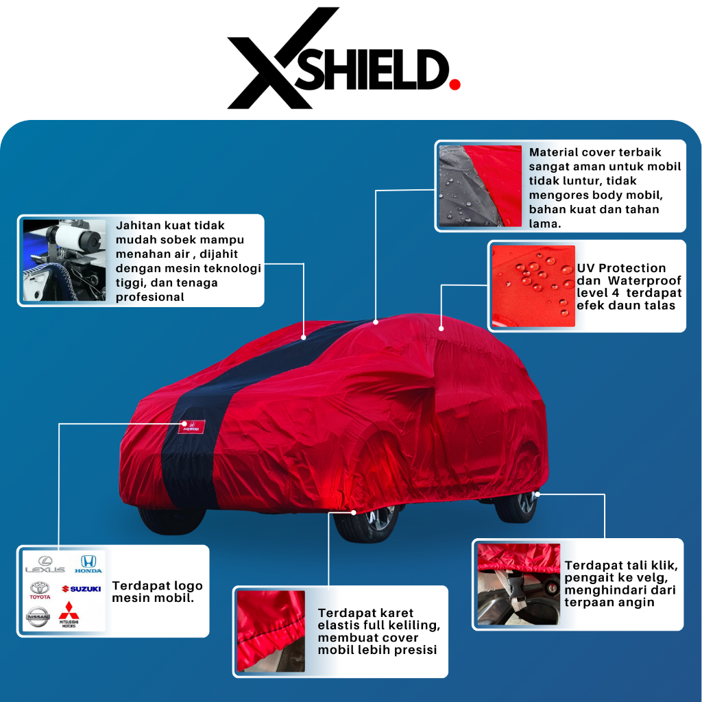 XSHIELD Body Cover SEDAN BALENO Premium Waterproof Semi Outdoor Sarung Mobil SEDAN BALENO.