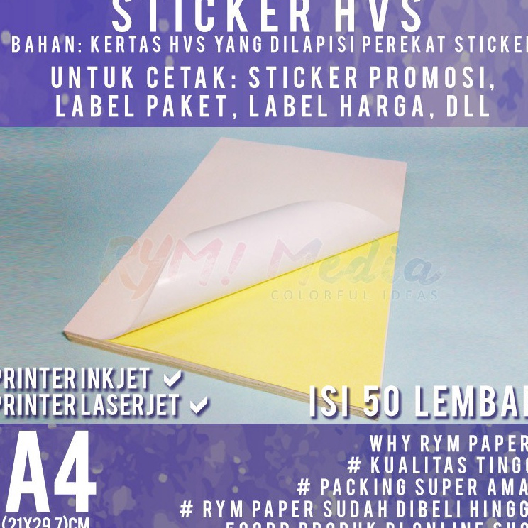 

Best Sticker HVS A4 isi 5 lembar Kes Stiker Inkjet Doff Matte A4