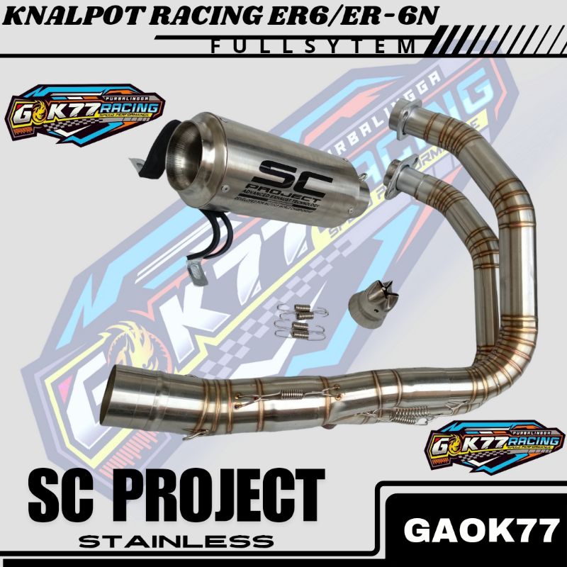 KNALPOT ER6 ER-6N FULLSYTEM SC PROJECT STAINLESS