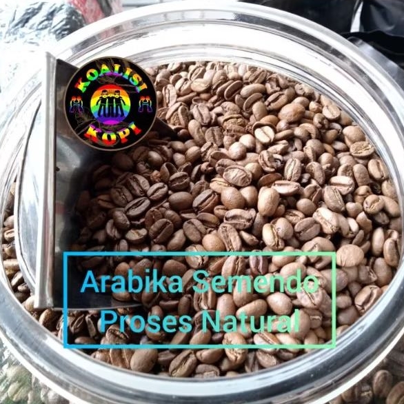 

Bean Biji Kopi Bubuk Arabika Semendo Proses Natural Profil Medium. Spesial manual V60,Tubruk, Berat 250gram