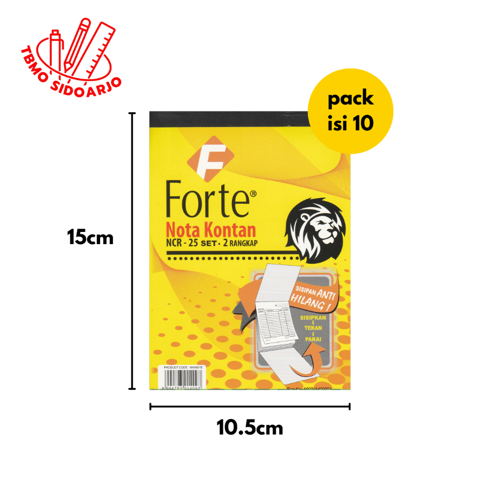 

TBMO Nota Kontan Forte Kecil 2ply K2 Per Pack