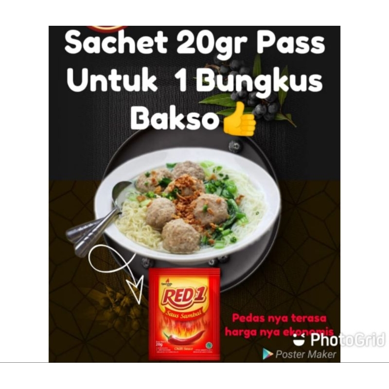 RED1 Saus Sambal Sachet 1 DUS 20 gr x 10 pack