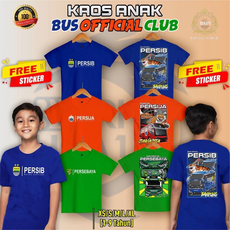 KAOS ANAK BUS OFFICIAL CLUB BOLA INDONESIA