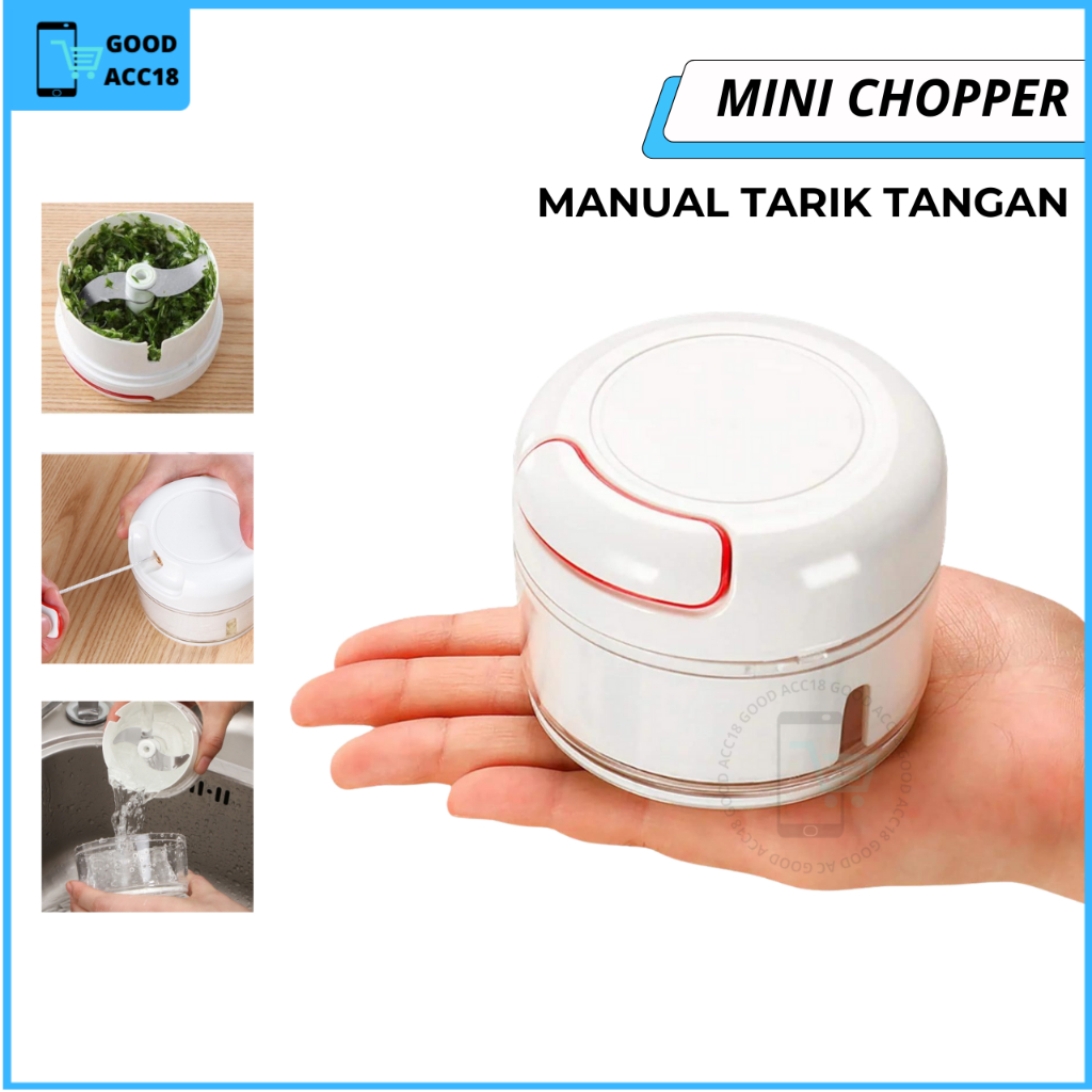 Mini Chopper Manual Tarik Tangan Blender Kecil Tarik Tangan Multifungsi
