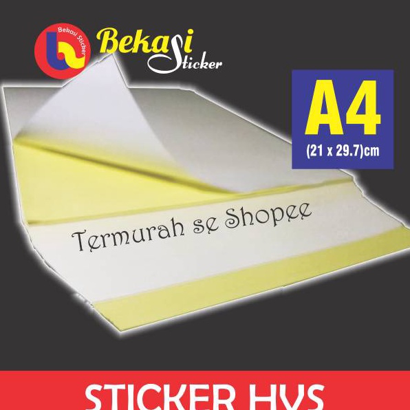 

Jual stiker hvs doff A4 1 pak 1 lembar relis kuning