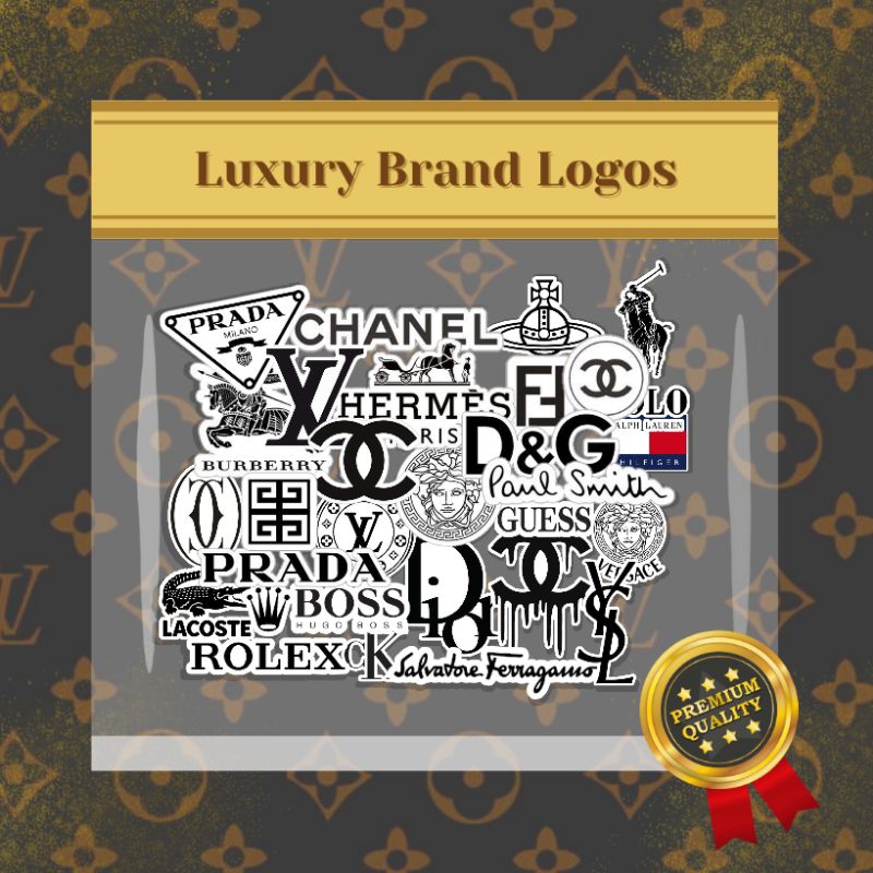 

60PCS LUXURY BRAND LOGO STICKER | STICKER LOGO BRAND TERNAMA | STICKER DI*R | STIKER CHAN*EL | STICKER GUCC1 | STICKER PR4DA