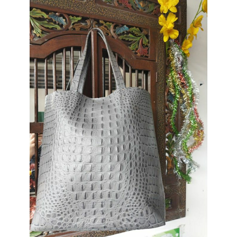 tas Tote kulit buaya crocodile