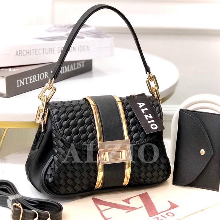 Best ALZIO  tas selempang pesta korean bag style sling bag  ALZIO MEYSHA BAG 3RUANG