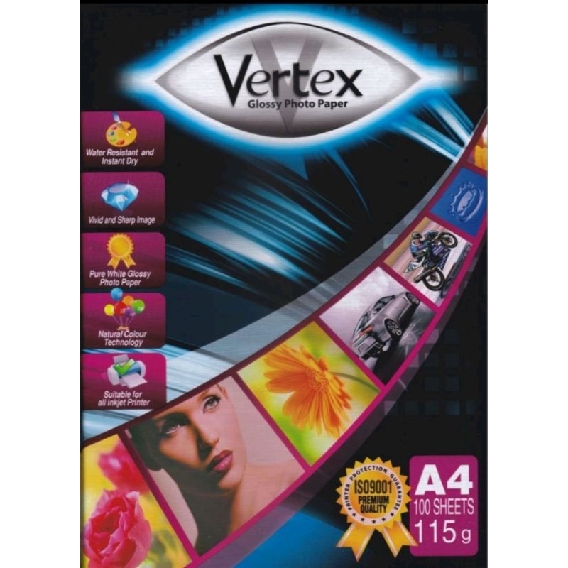 

Vertex kertas foto glossy ukuran A4 210 x 297 mm (115 gsm)