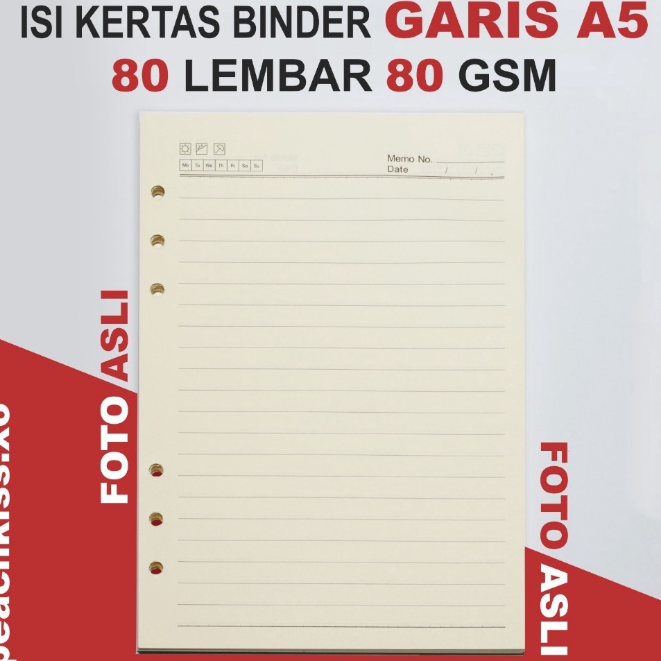 

Loose Leaf Binder A5 6 Ring Kes Isi 8 Lembar 6 Lubang