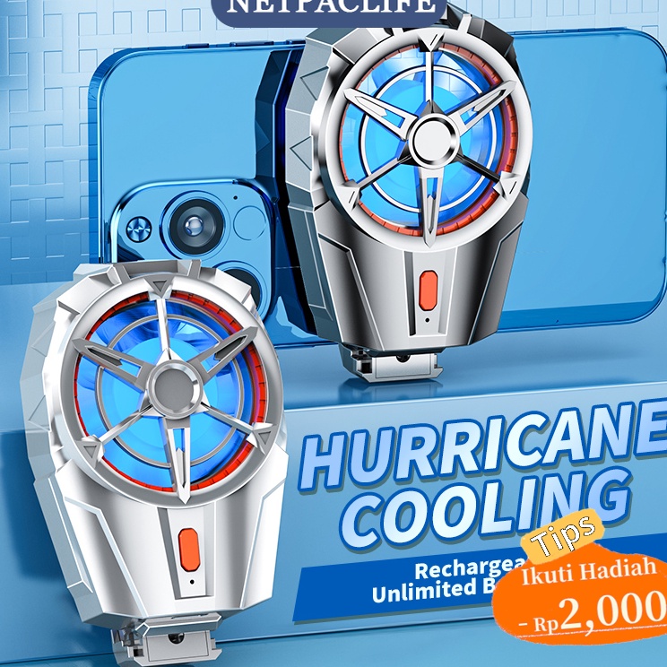 Bayar Di Tempat NetpacLife X52 Cooler HP Fancooler Pendingin Kipas Angin Wireless Cooler Gaming Radi