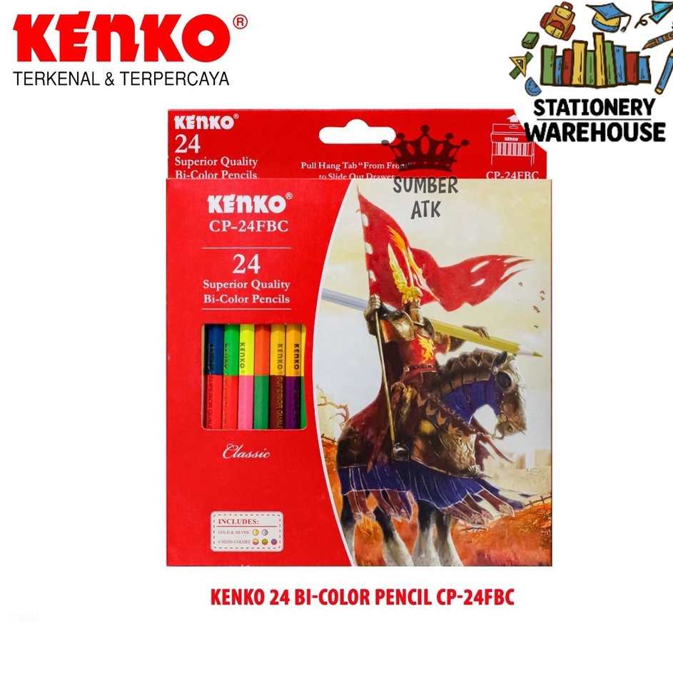 

Pensil Warna KENKO 24 warna Bicolor CP24FBC 48 warna dengan 2 sisi Color Pensil