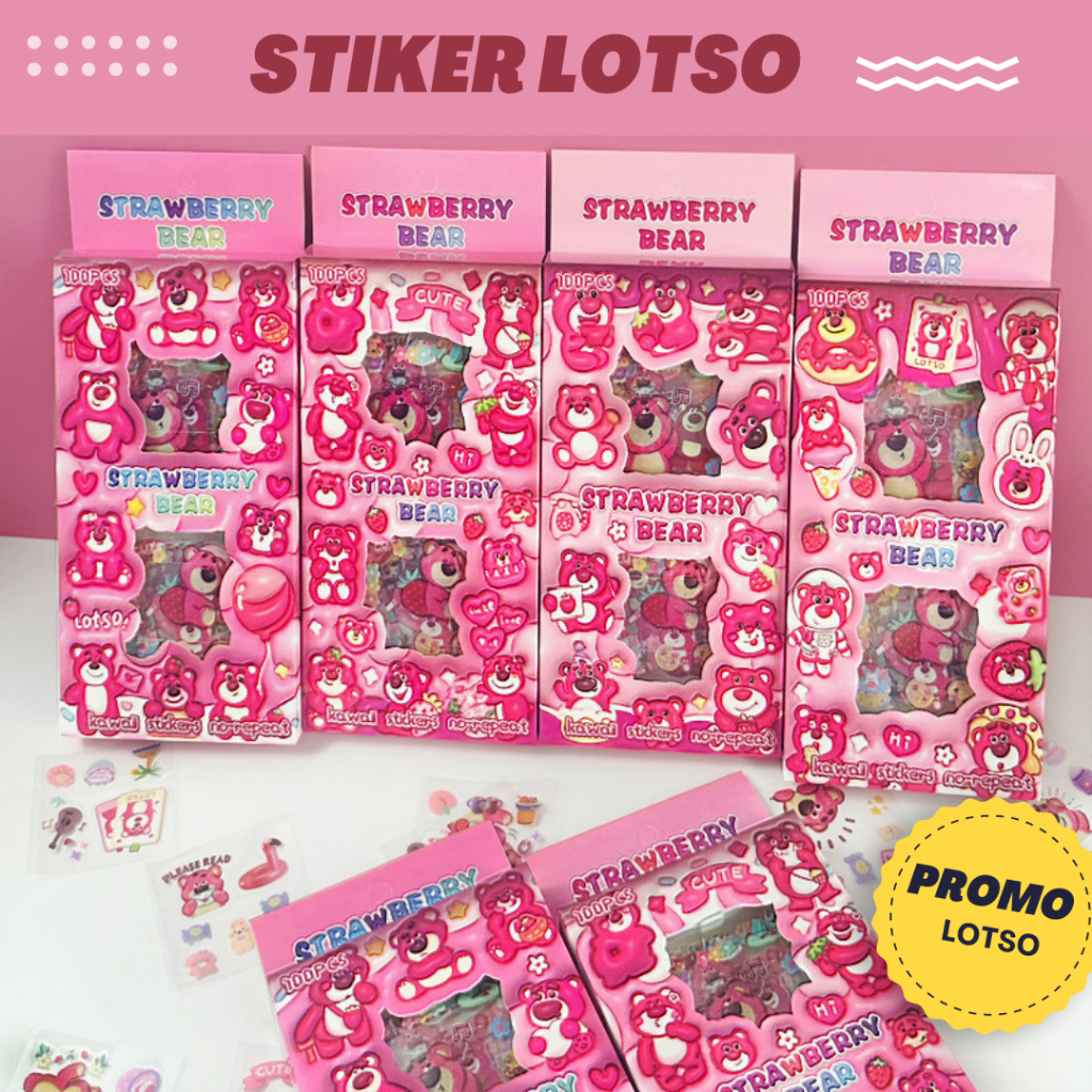 

Sticker Lotso Box Panjang 2D Waterproof Stiker Isi 100 lembar per box