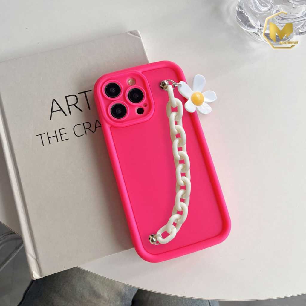 GC94 CASE CASING SILIKON MATTE ROSE FUSCHIA DAISY CHAIN GRIP - CASING HP COMPATIBLE FOR IPHONE 7G 8G