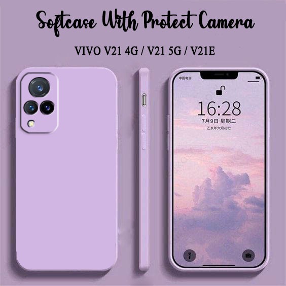 Softcase Macaron Polos Camera Protect For Vivo V21 4G V21 5G V21E  - Case HP Vivo V21 4G V21 5G V21E