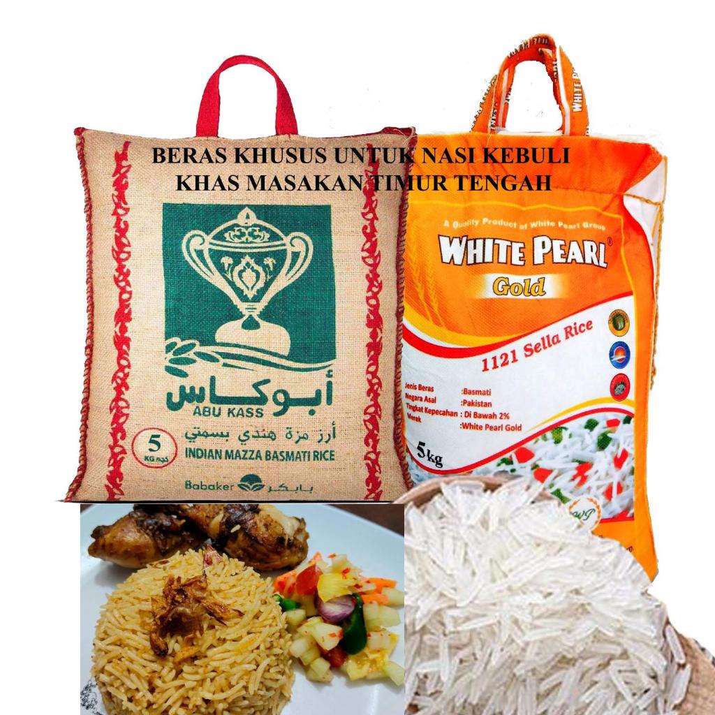 

(5 KG) BASMATI Beras Arab Nasi Kebuli Beras India Panjang Putih Pulen Premium