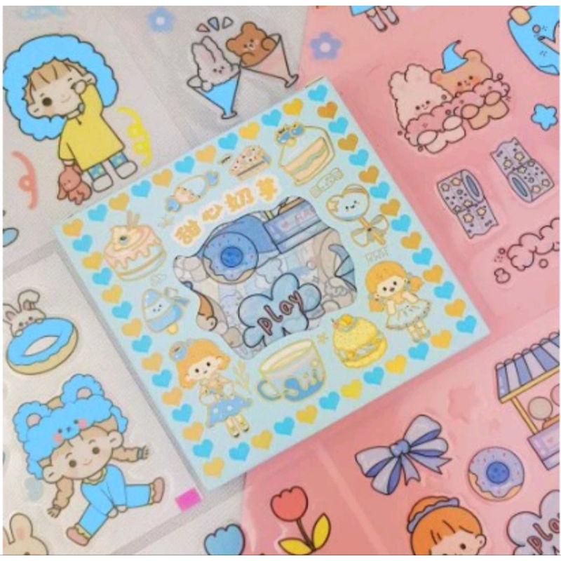 

(1 lembar) momo stiker aesthetic design DIY/ stiker anti air botol HP laptop lucu/ Buku diary stiker