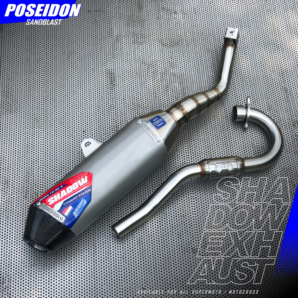 Knalpot CRF150 KLX150 WR155 KLX TIGER KLX 230  Type Poseidon Sanblast Shadow Exhaust System