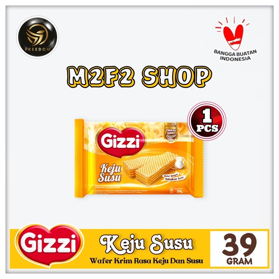 

Gizzi Wafer Krim Rasa Keju Susu Sachet - 39 gr (Kemasan Satuan)