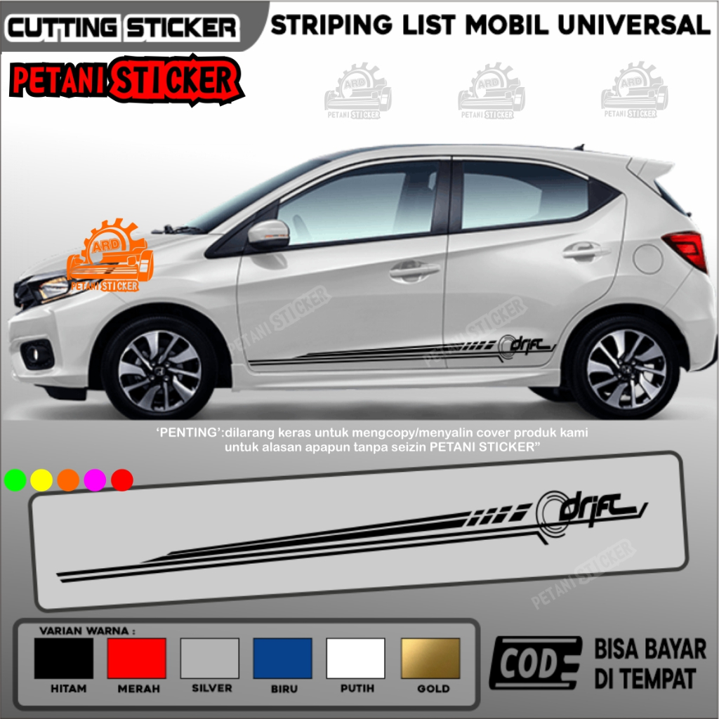 LIST STIKER STRIPING PINTU MOBIL STICKER CUTTING STICKER LIST MOBIL BRIO JAZZ
