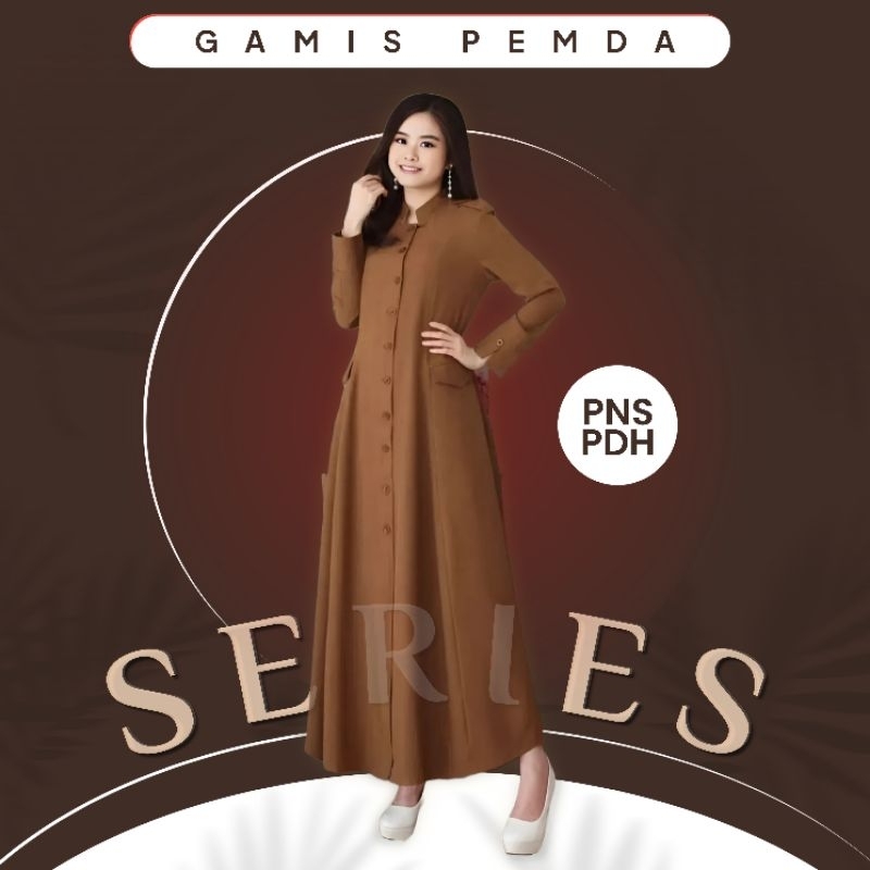 New Series Gamis Pemda PNS Wanita  PDH,  S, M, L XL,XXL Toyobo Fodu, HIGH QUALITY