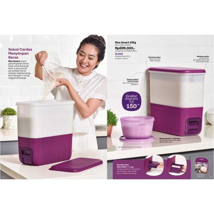 Tupperware Rice Smart dispenser tempat beras 10KG