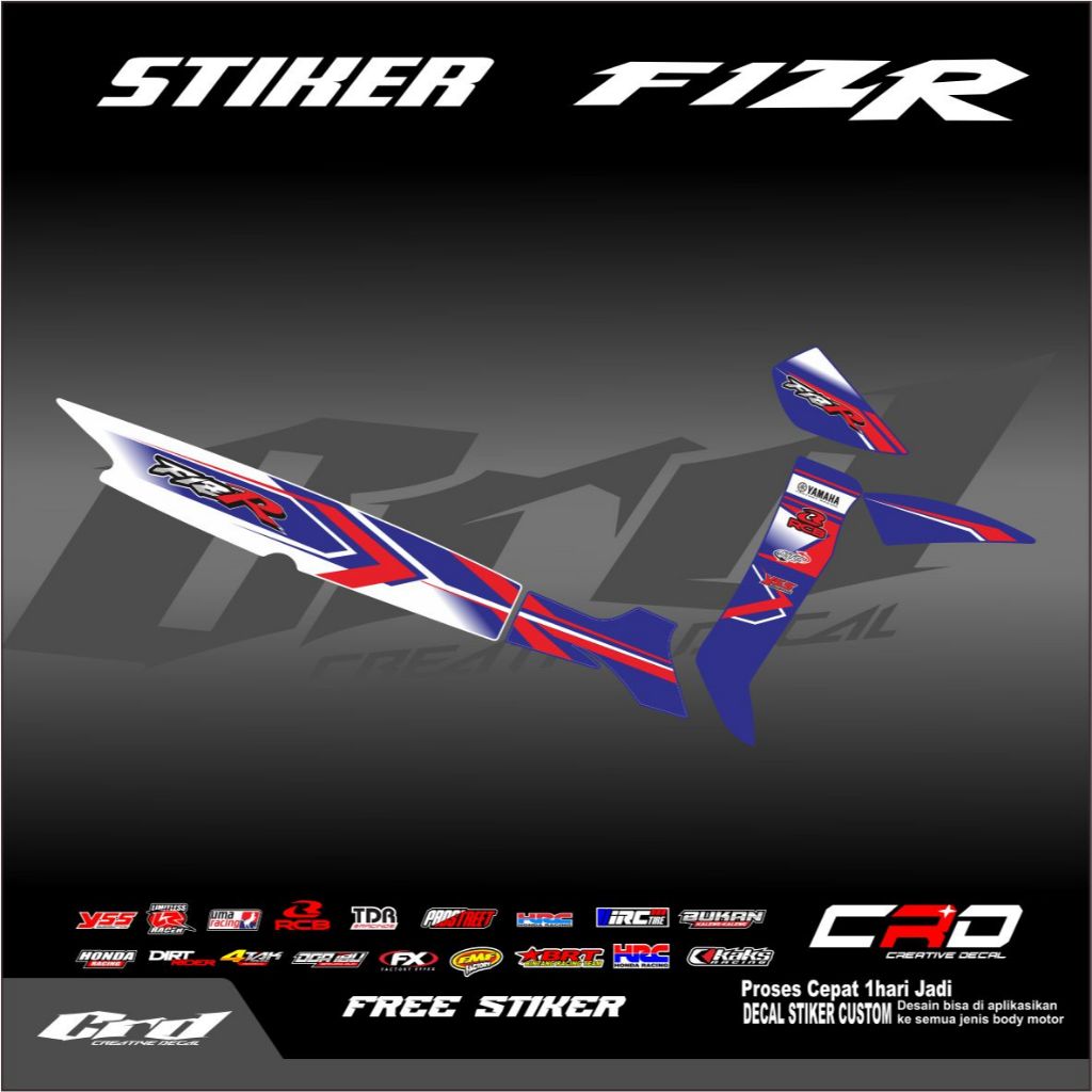 Striping Variasi Fiz R Motif Roadrace Semi Decal Striping Motor FIZ R Striping Motor Yamaha Fiz R
