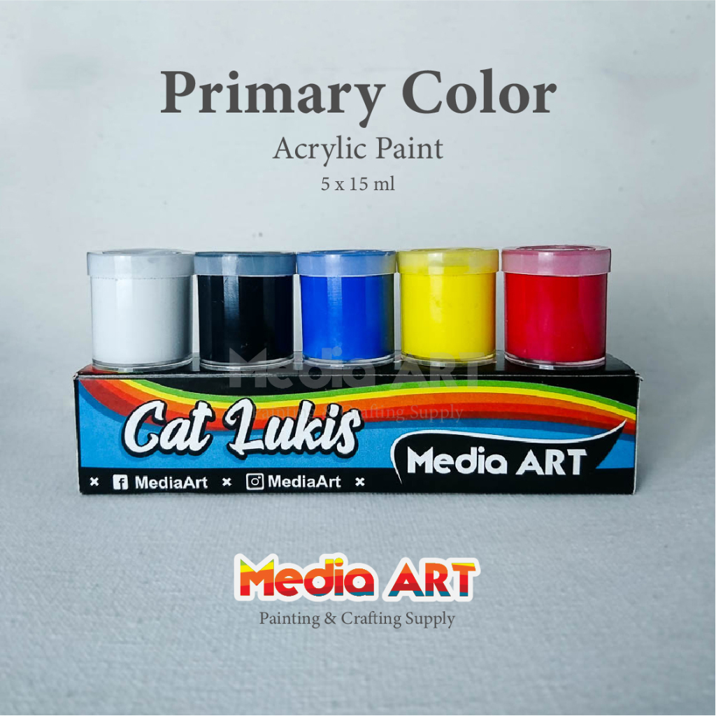 

MEDIA ART - Cat Akrilik 5 Warna Primer | 5 Primer Color Acrylyc Paint | 5 x 15 ml