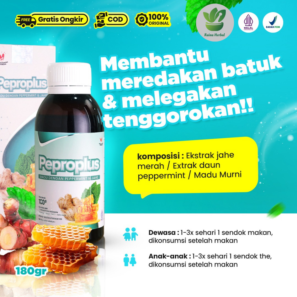

Madu Peproplus - Obat Batuk Membantu Melegakan Tenggorokan dan Mengatasi Peradangan 180gr