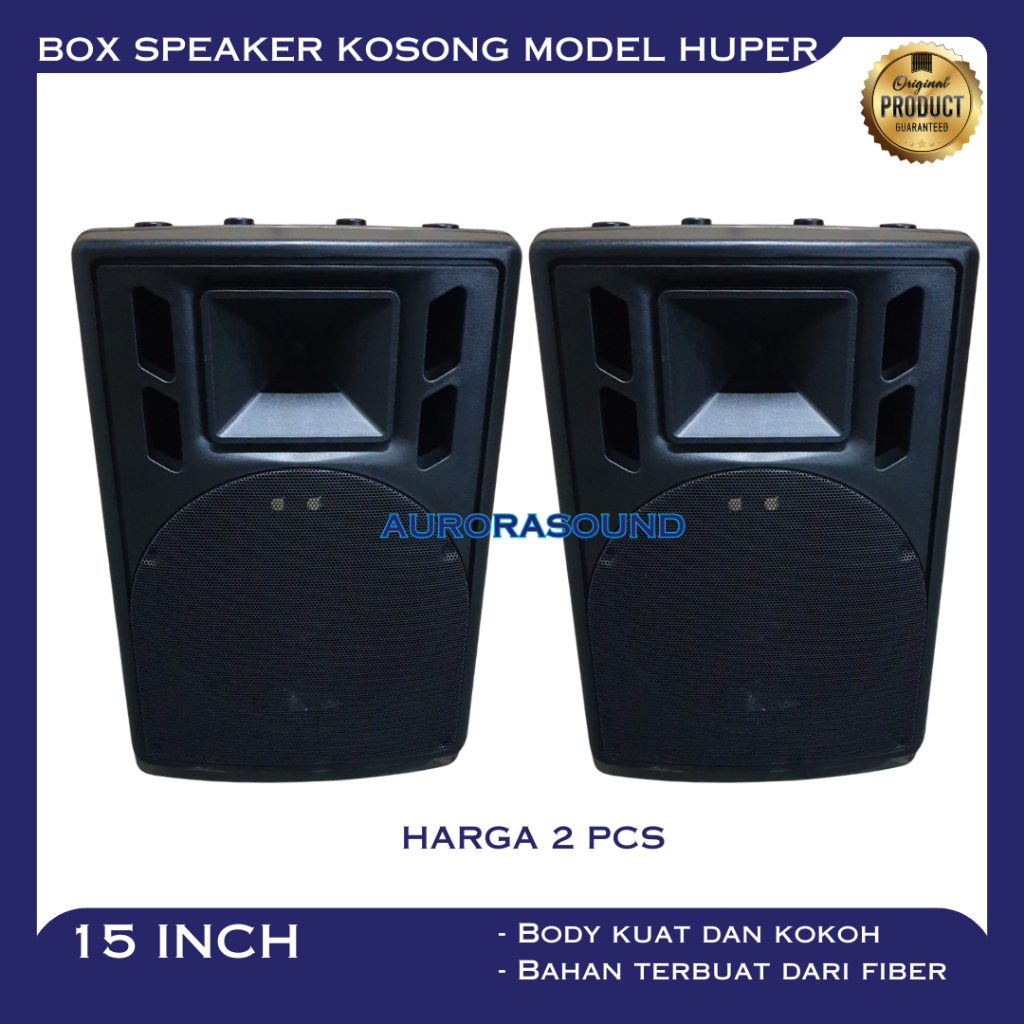 BOX SPEAKER MODEL HUPER 15 INCH 2 UNIT BOK KOSONG 15IN 15" FIBER PLASTIK ORI