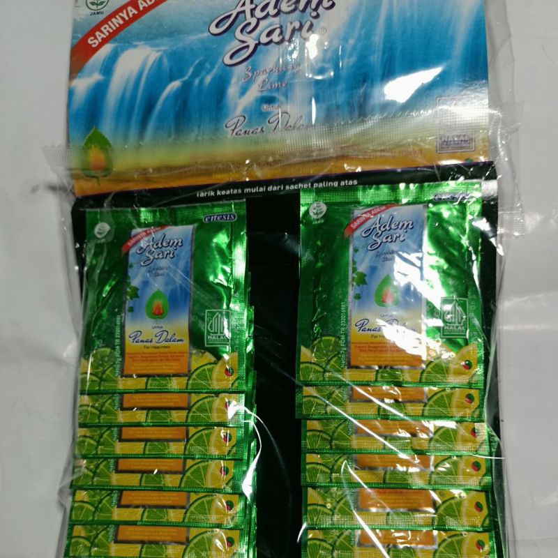 

Adem Sari sachet per keping isi 24pcs x 7 gram