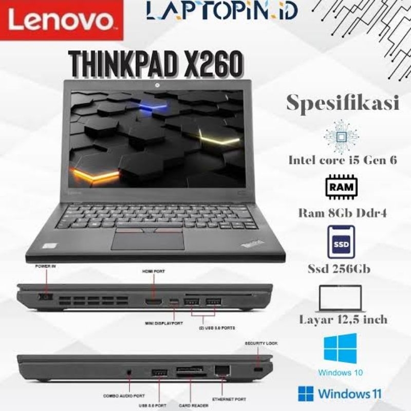 Lenovo thinkpad x260 8/256 core i5 gen 6