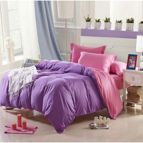 Bedcover Set Two Tone Polos Selimut Bolak Balik ( Kombinasi Dua Warna ) Katun Premium