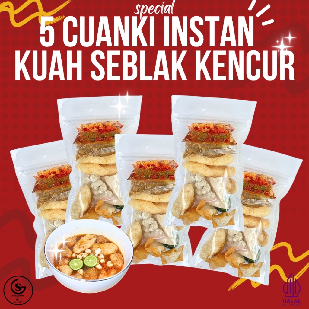 

[NEW] 5 BUNGKUS CUANKI INSTAN DENGAN KUAH SEBLAK PAKET HEMAT HOTPOT INSTAN