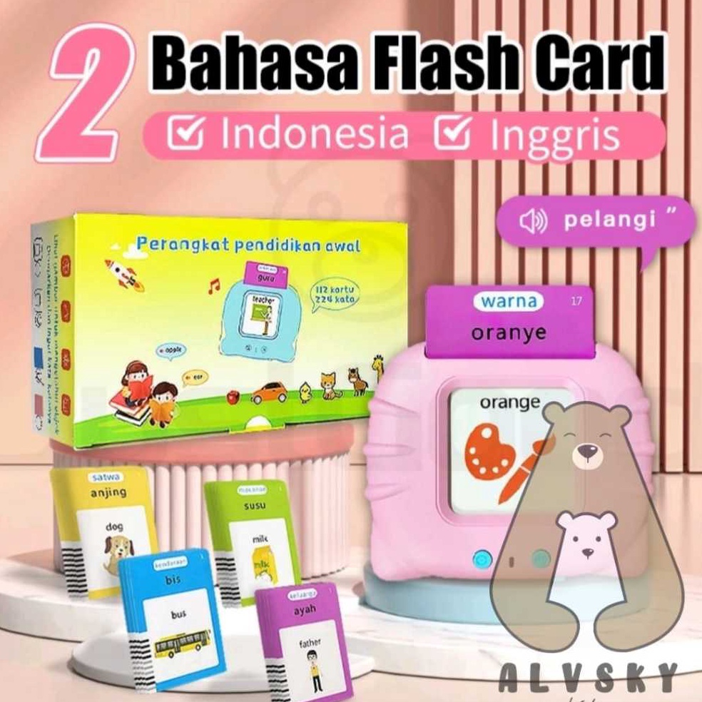 KODE K43E FLASHCARD BAHASA INDONESIA INGGRIS LEARNING  KARTU BELAJAR  2 BAHASA FLASHCARD  KARTU BELA