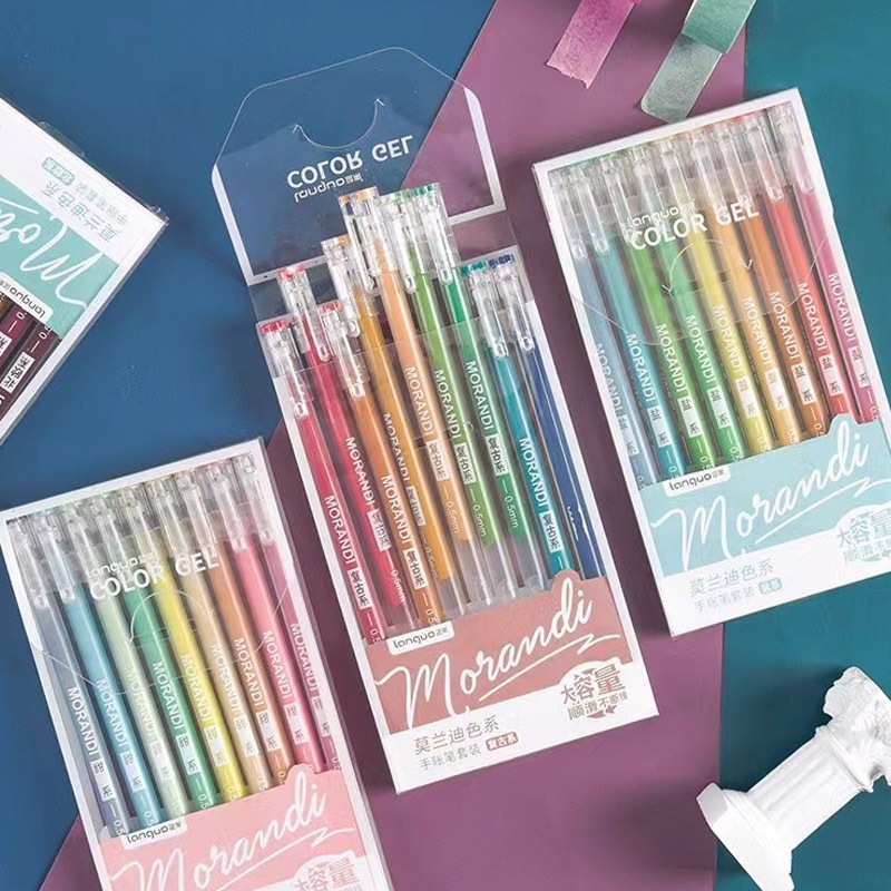 

D3W! Warna Pulpen Warna Warni Pena Gel Pen Set Pulpen Aesthetic Morandi Pastel Skin Color Pulpen Gel