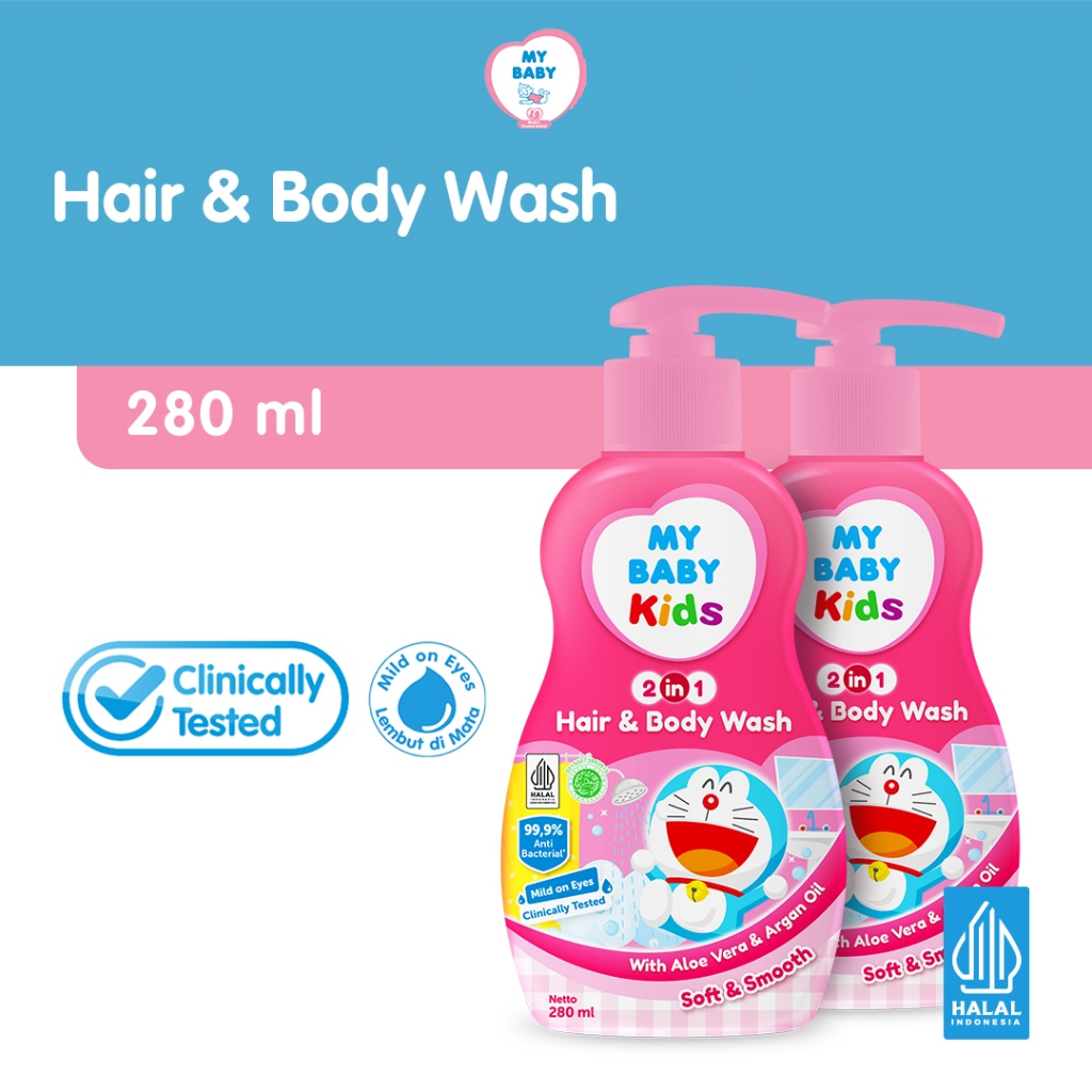 MY BABY KIDS Hair & Body Wash Pump 280ml - Sabun dan Shampoo Anak