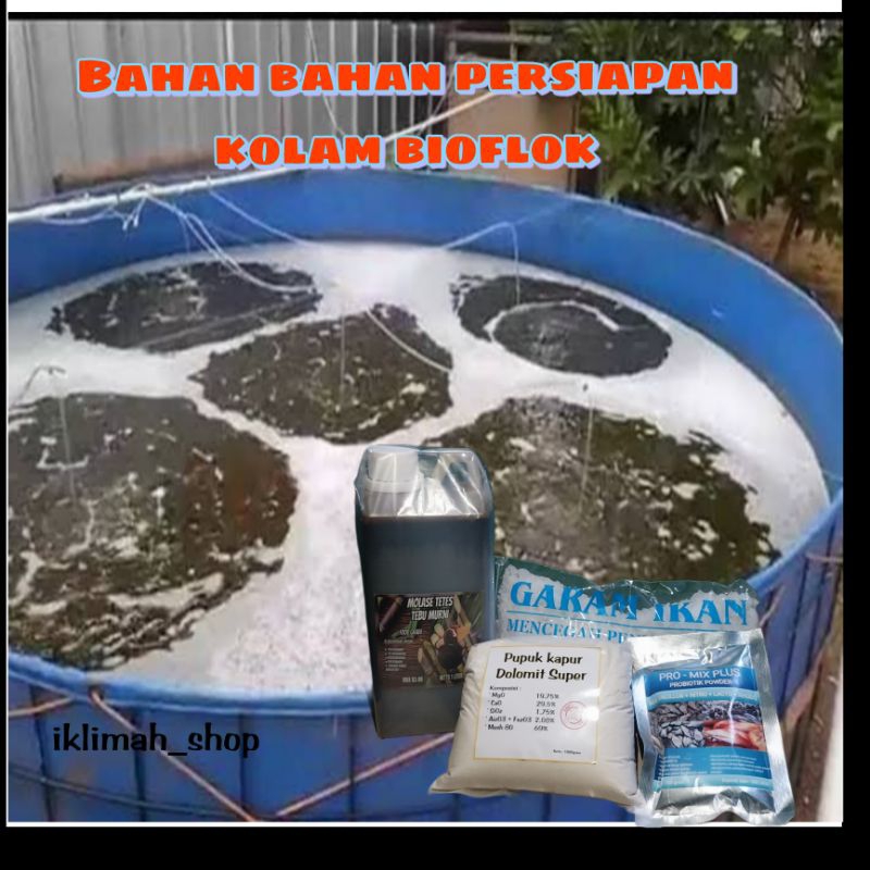 Bahan pembuatan kolam bioflok /aplikasi kolam bioflok/ bioflok/ bahan kolam bioflok pemula