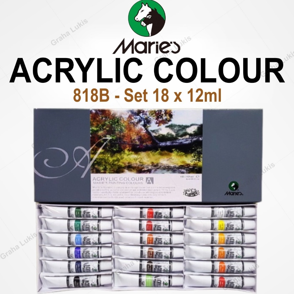 

KODE B33D Cat Akrilik Maries Acrylic Colour set 18