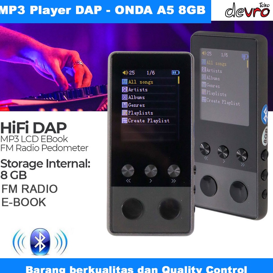 KODE T65A DAP MP3 Player Bluetooth HiFi LCD EBook FM Radio Pedometer  ONDA A5