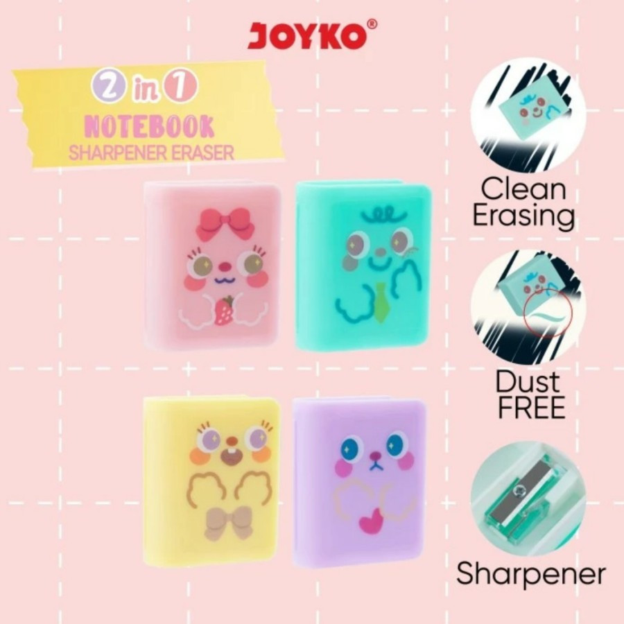 

Joyko ER-131 Penghapus + Rautan / Notebook Sharpener Eraser 2 In 1