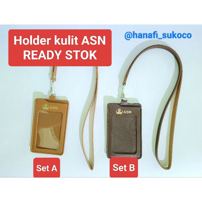 

KODE D48Q ASN TALI Id Card Holder Kulit Premium satuan READY STOK Aparatur Sipil Negara