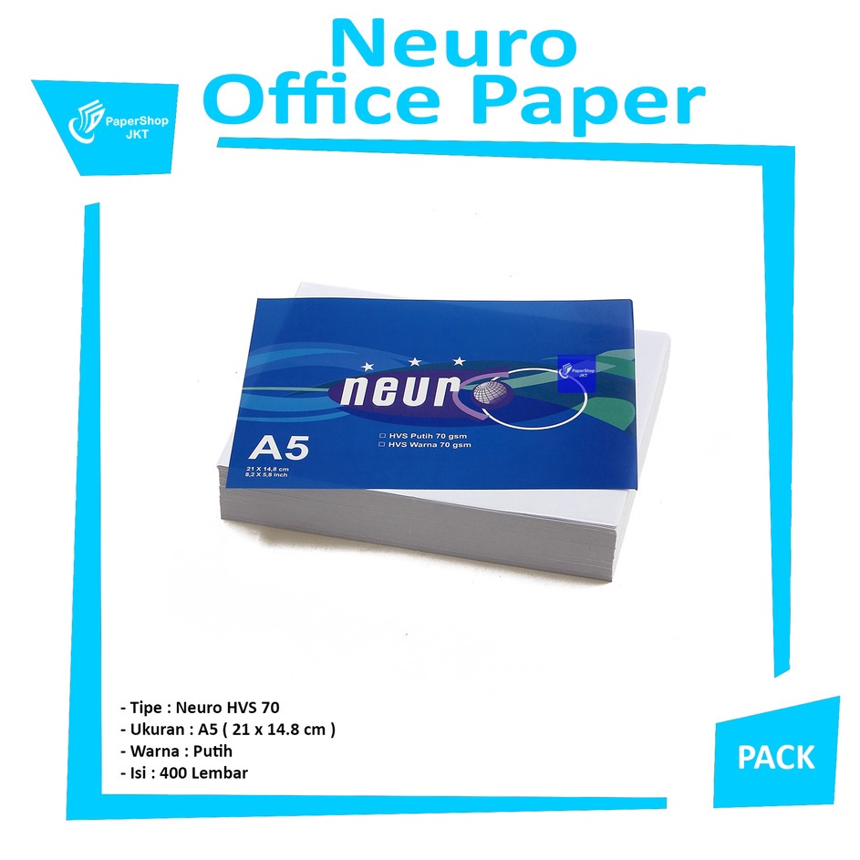 

NEURO Kes A5 HVS Putih 7gr A4 2 Pack