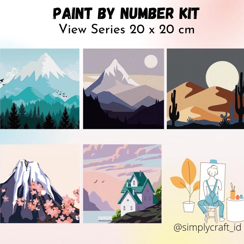 

Simply Craft ID Paint By Number 2x2cm View Series DIY Painting Kit Mewarnai Lukisan with Wooden Frame Hampers Lebaran Hadiah Ulang Tahun Hadiah Untuk Teman Souvenir