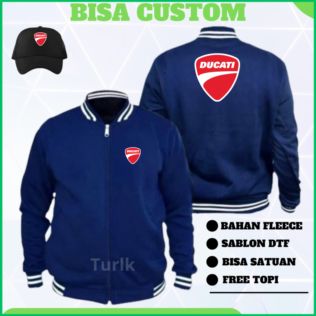 Jaket Ducati Jaket Motor Ducati Varsity Custom