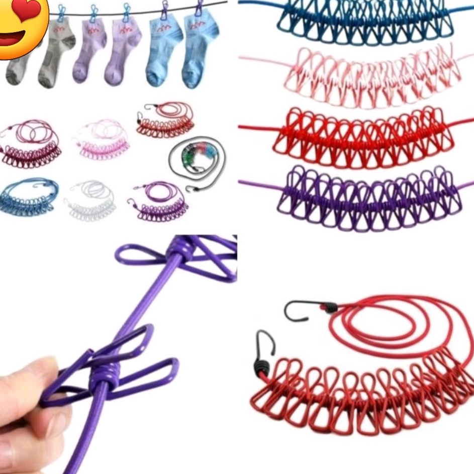 Mewah Tali Jepitan Jemuran Pakaian 12 Jepit Poble Bahan Kawat Besi  Tali Jemur  Tali Jemuran  Jepita