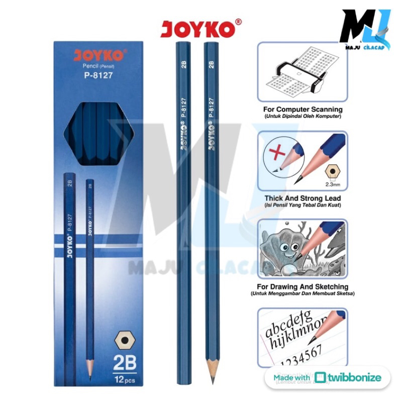 

12K Pencil Pensil Joyko p-8127 2B Pensil Kayu Pensil Murah Atk