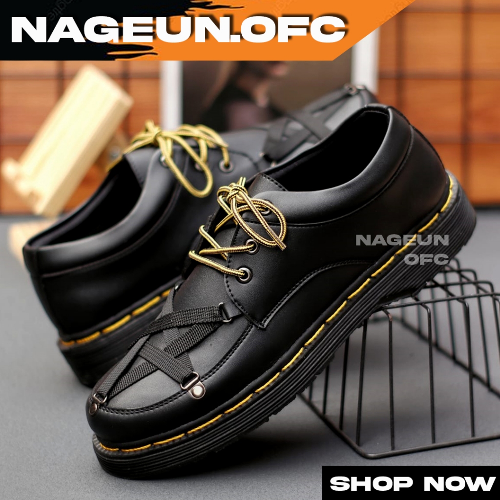 Frenzy Sepatu Docmart Pria Original Low Boots Kerja Casual Formal Original Kekinian