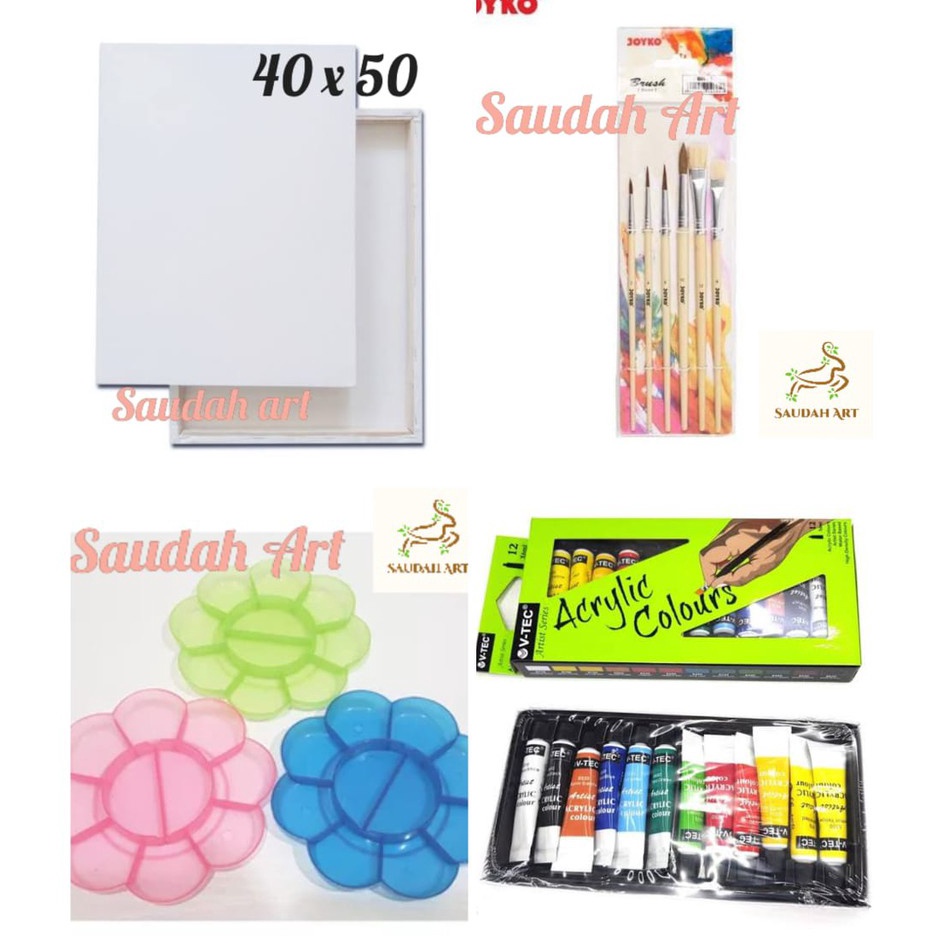 

Paket Kanvas Lukis kanvas 4x5kuaspaletcat akrilik